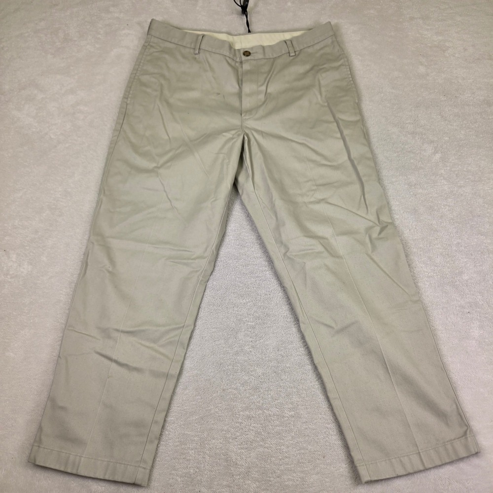 LL Bean Classic Fit Chino Pants Khaki Tan Mens 36x28 Straight Leg Twill Trousers
